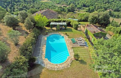 Finca en venta Arezzo, Toscana, RIF 2993 Blick auf Pool und Anwesen