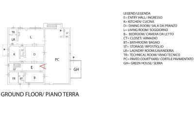 Finca en venta Gaiole in Chianti, Toscana, RIF 3003 Grundriss EG