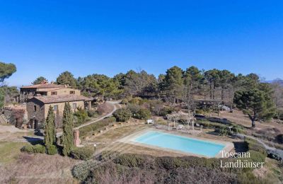 Casa de campo en venta Gaiole in Chianti, Toscana, RIF 3041 Pool und Gebäude