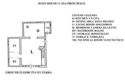 Casa de campo en venta Marciano della Chiana, Toscana, RIF 3055 Grundriss HH EG